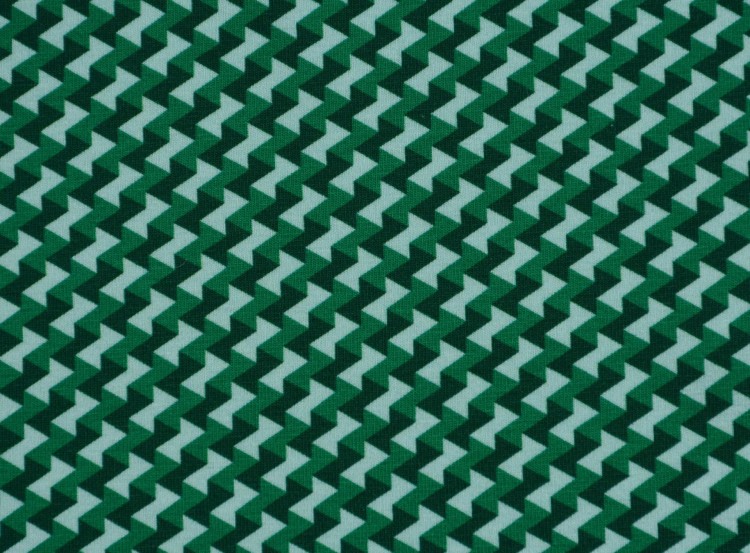 Dzianina Wiskozowa Nadrukowany Zielony Wzór