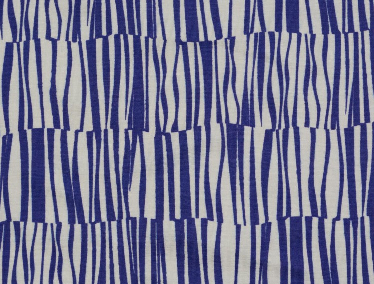 Dzianina Wiskozowa Biało-Niebieska Paski