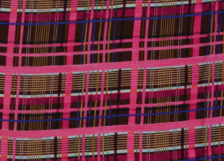 Tkanina Wiskozowa Różowa Krata