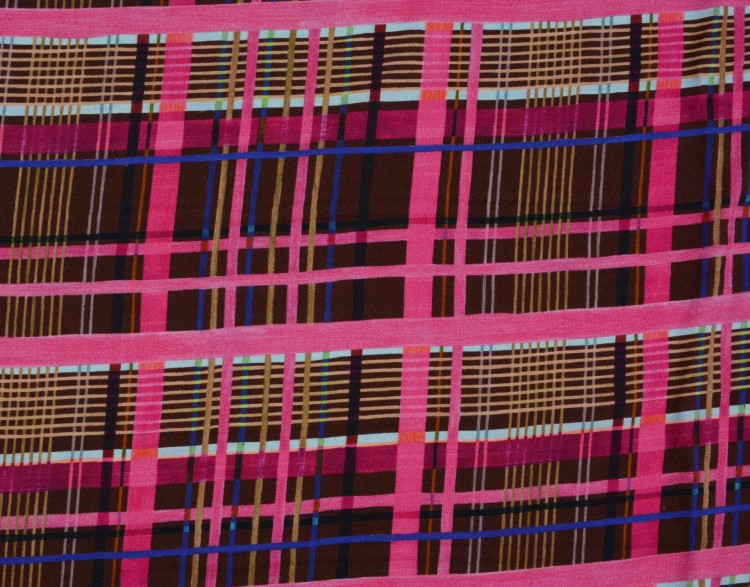 Tkanina Wiskozowa Różowa Krata