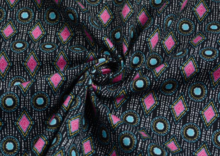 Tkanina Bawełniana Trójkąty i Koła