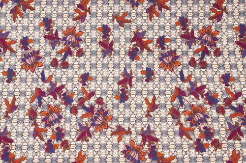 Dzianina Wiskozowa z Elastanem w Kwiatowy Wzór