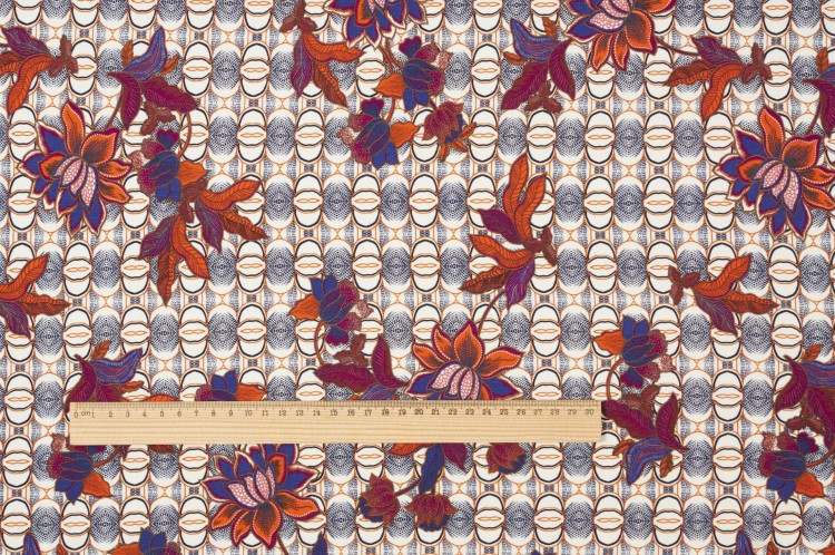 Dzianina Wiskozowa z Elastanem w Kwiatowy Wzór