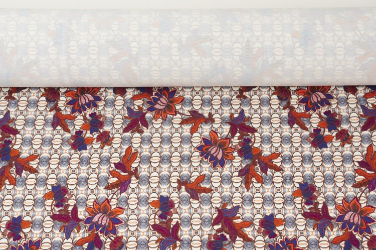 Dzianina Wiskozowa z Elastanem w Kwiatowy Wzór