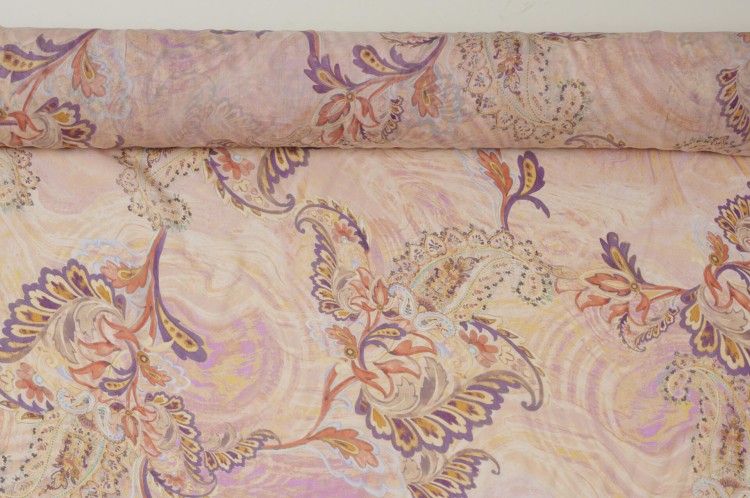 Cienki Szyfon Wiskozowy w Kwiatowe Wzory