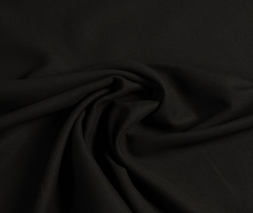 Tkanina Wełniana w Kolorze Czarnym z Poliamidem i Diagonalnym Splotem