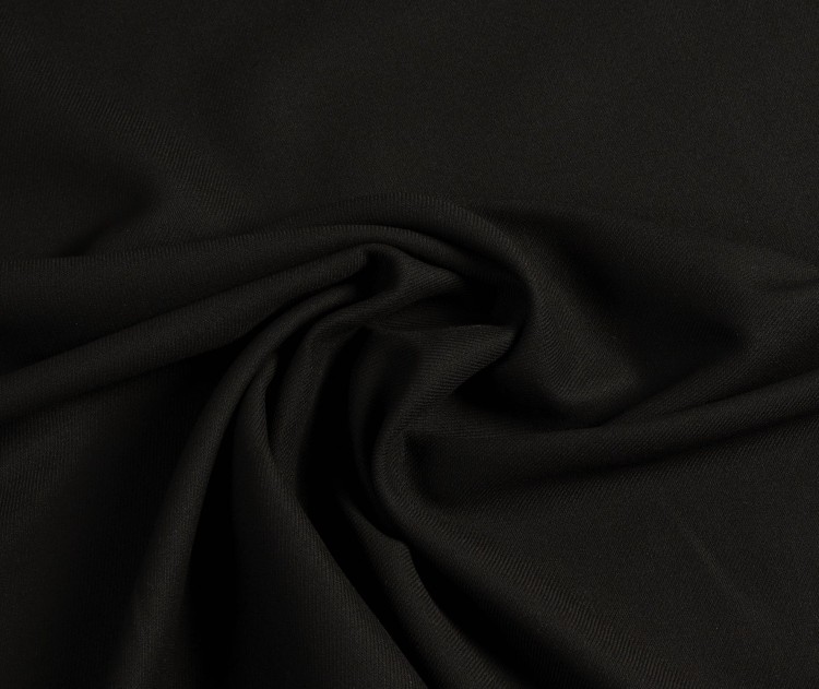 Tkanina Wełniana w Kolorze Czarnym z Poliamidem i Diagonalnym Splotem