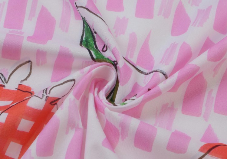 Tkanina Bawełniana Różowo-Biała Sunshine Soul