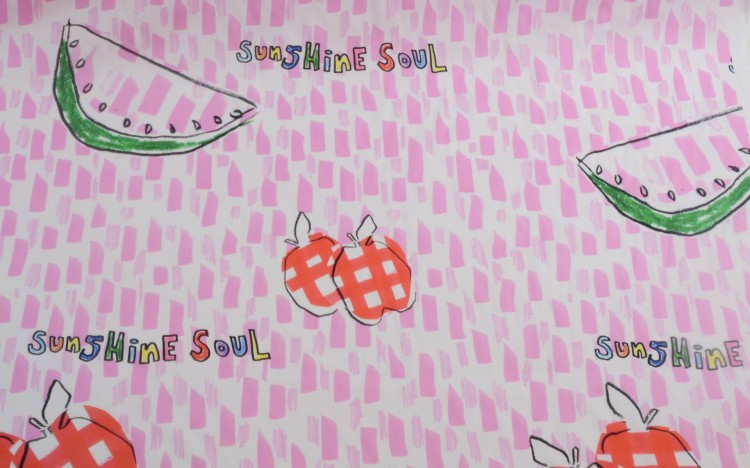 Tkanina Bawełniana Różowo-Biała Sunshine Soul