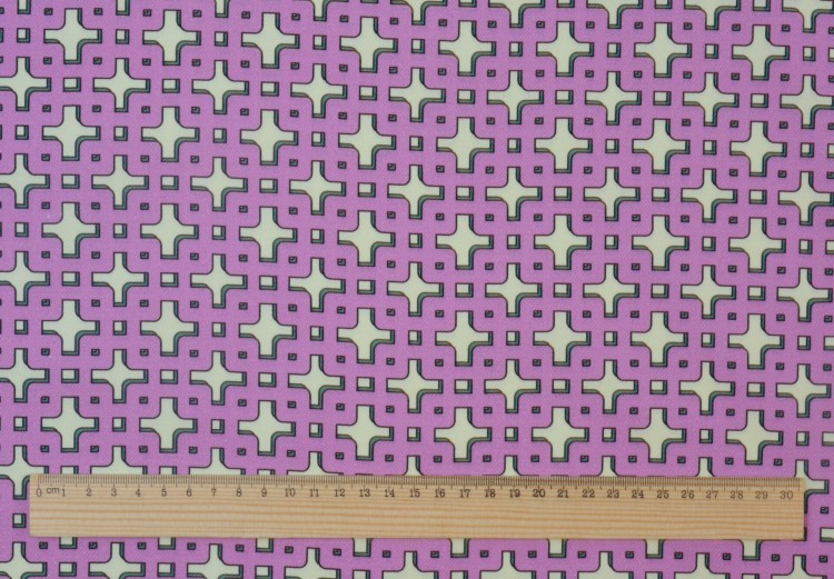Tkanina Bawełniana Różowa Geometryczne Wzory