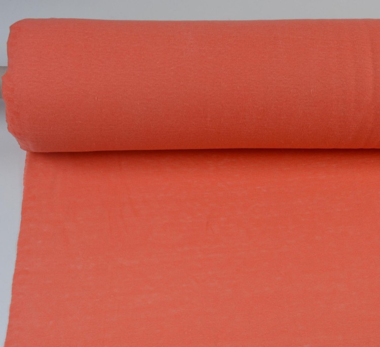 Dzianina Lniana Jasnopomarańczowa