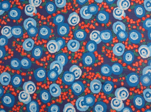 Dzianina Wiskozowa Niebieska Kwiaty DEVEAUX