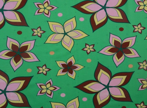 Dzianina Wiskozowa Zielona Kwiaty DEVEAUX