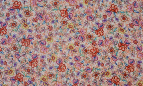 Tkanina Wiskozowa Kolorowe Małe Kwiaty