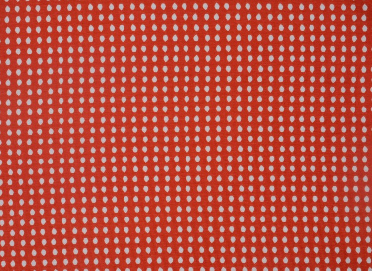 Dzianina Wiskozowa Czerwona Białe Kropki