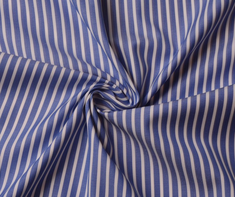 Tkanina Bawełniana Niebiesko-Białe Paski