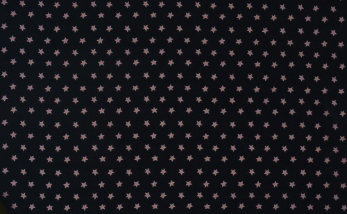 Tkanina Poliestrowa Czarna w Gwiazdki