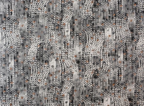 Tkanina Poliestrowa Biało-Szara Wzór Geometryczny