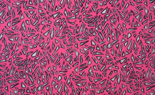 Tkanina Bawełniana Malinowa Wzór Geometryczny