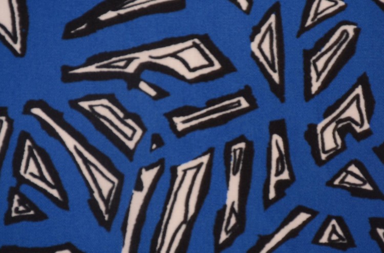 Tkanina Bawełniana Szafirowa Geometryczny Wzór