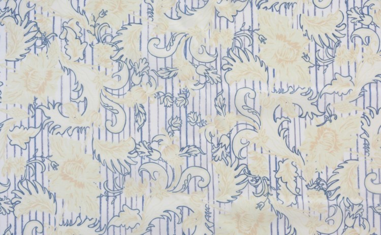 Tkanina Wiskozowa Żółty Roślinny Wzór