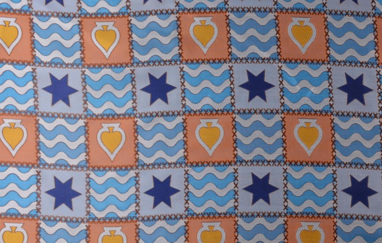 Tkanina Żakardowa Kolorowy Wzór w Kwadraty