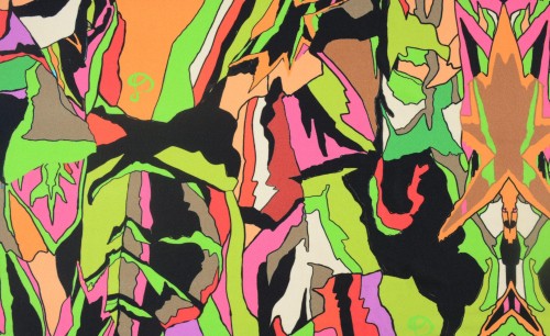 Dzianina Wiskozowa Kolorowa Wzór "Komiksowy"