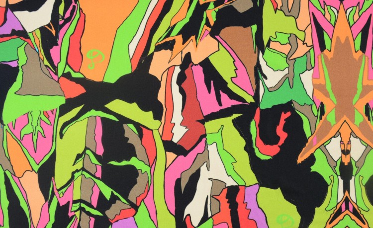 Dzianina Wiskozowa Kolorowa Wzór "Komiksowy"