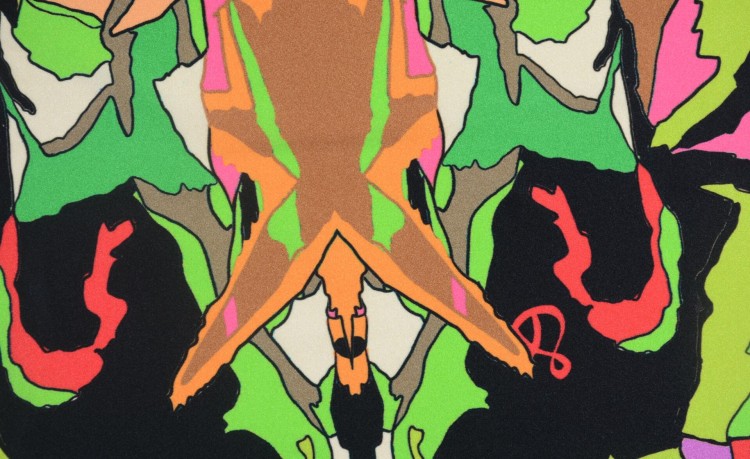 Dzianina Wiskozowa Kolorowa Wzór "Komiksowy"