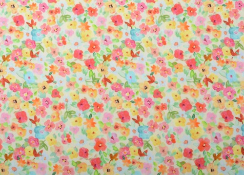 Tkanina Wiskozowa Typ Żorżety Nadrukowane Drobne Kwiaty