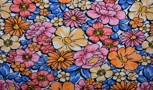 Dzianina Wiskozowa Małe Kwiaty Jasne Kolory