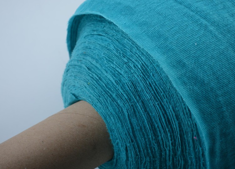 Dzianina lniana Niebieska