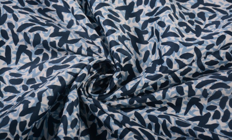 Tkanina Bawełniana Niebieska Wzór