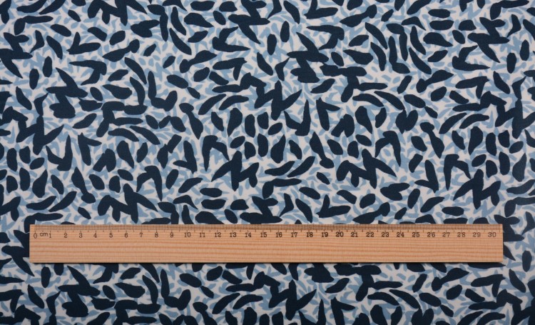 Tkanina Bawełniana Niebieska Wzór