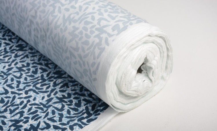 Tkanina Bawełniana Niebieska Wzór