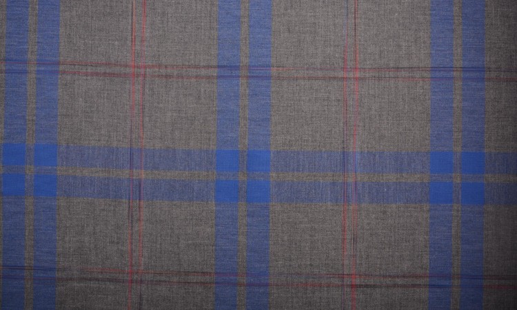 Tkanina Bawełniana Szara Krata