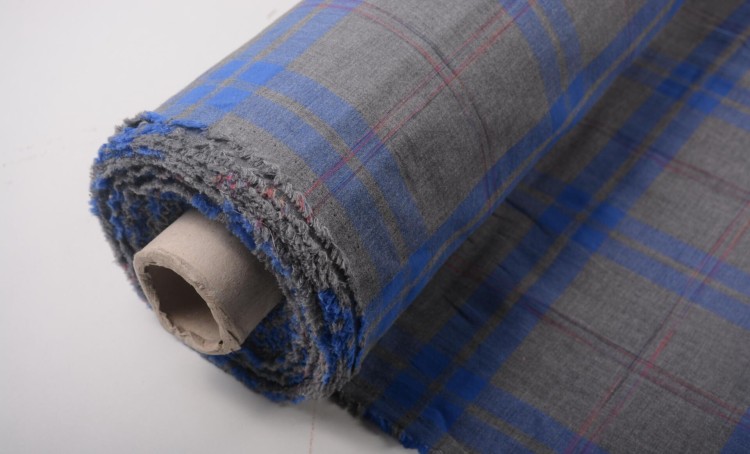 Tkanina Bawełniana Szara Krata