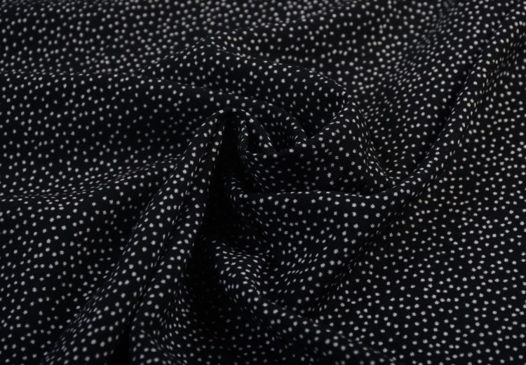 Tkanina Wiskozowa Czarna Kropki