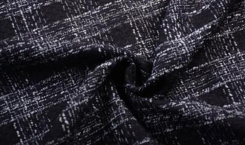 Tkanina Bawełniana Typu Boucle w Kratę