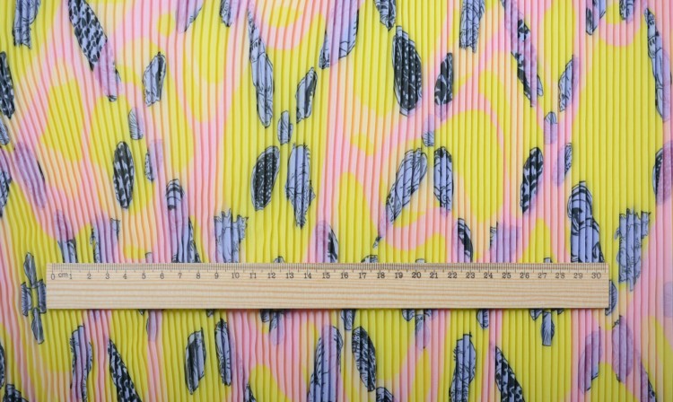 Tkanina Plisowana Żółta