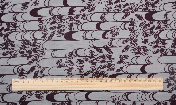 Szyfon Jedwabny Biały Brązowe Kwiaty