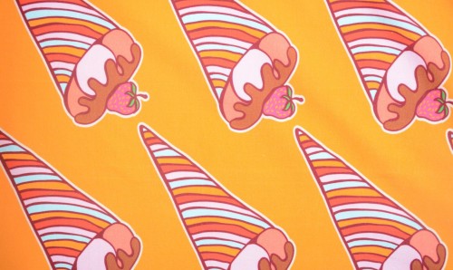 Dzianina Wiskozowa Żółta "Rożki"