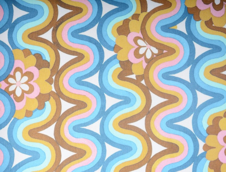 Dzianina Wiskozowa Wielokolorowa Kwiaty