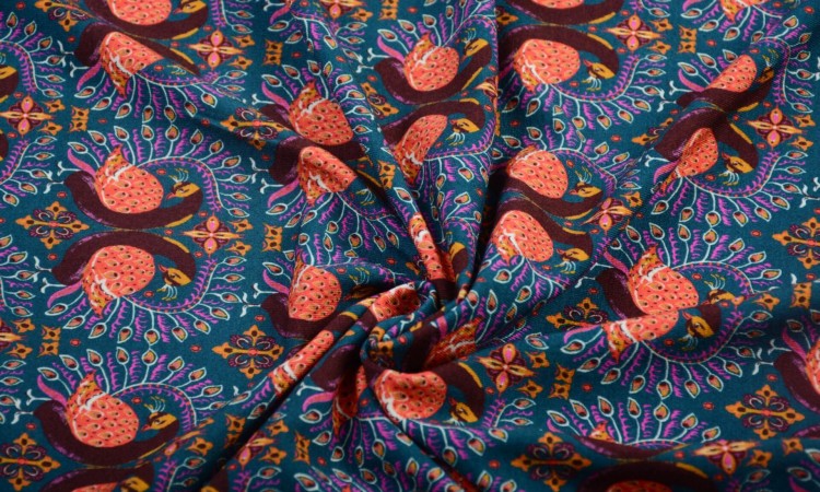 Dzianina Bawełniana Pawie