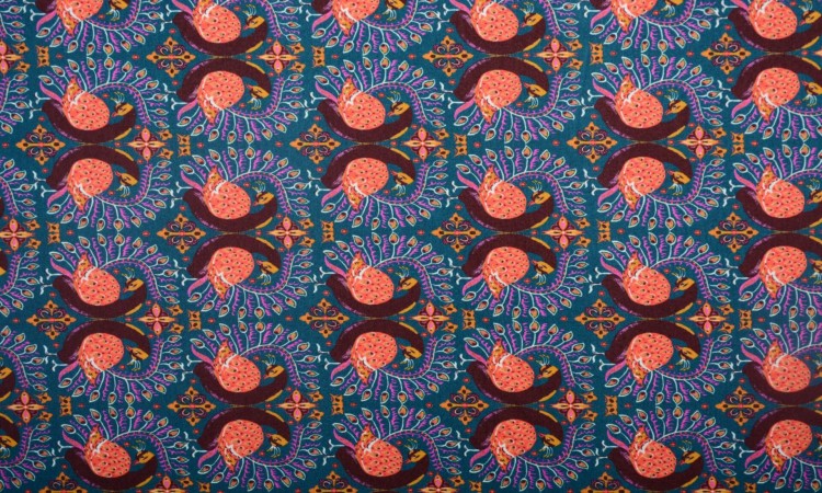 Dzianina Bawełniana Pawie