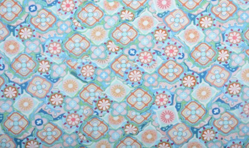 Tkanina Bawełniana Jasnoniebieska Kwiaty