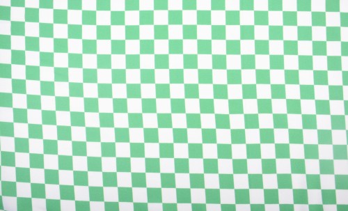 Tkanina Wiskozowa Zielone i Białe Kwadraty