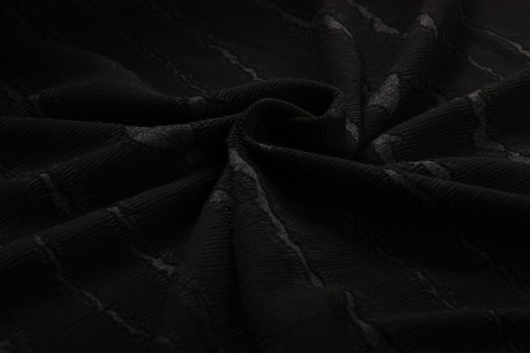 Dzianina Wełniana Ciemnoszara