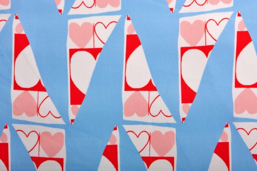Tkanina Bawełniana Jasnoniebieska Serca