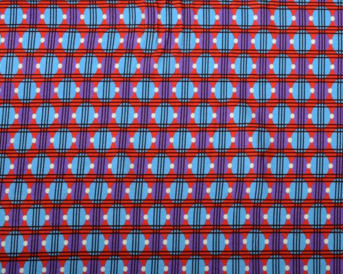 Dzianina Wiskozowa Wzór w Kolorowe Kratki